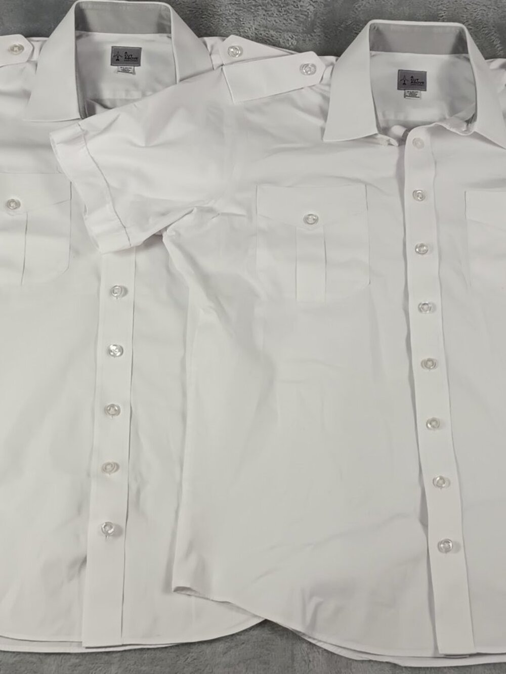 Lot of 2 A Cut Above Pilot Shirts 16.5 US/UK 42 EU Tapered Cirrus Short Sleeve